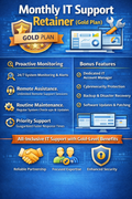 Monthly IT Support Retainer (Gold Plan)